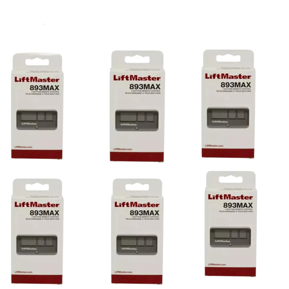 893MAX 3 Button LiftMaster Visor Remote Control Garage Door Opener 6 PACK - Image 1 of 1