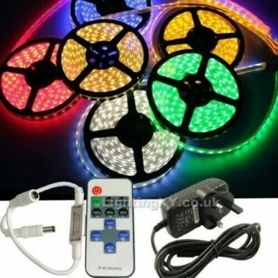 Kit Completo Qualità 5M 300 SMD LED Tubo Luminoso + Potenza Supply + Remoto - Immagine 1 di 4