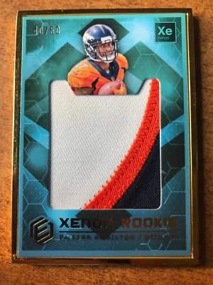 2018 Elements DaeSean Hamilton Gold Framed Rookie Patch # /50 Xenon Broncos - Image 1 of 2