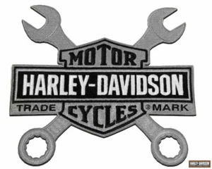 Harley Davidson® Bestickte Schraubenschlüssel Bar & Schild Logo Aufnäher 8 Zoll - Bild 1 von 5