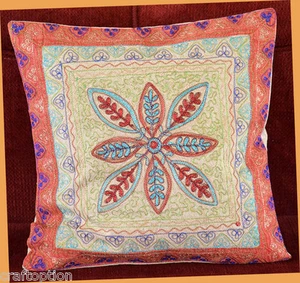Funda de almohada de algodón lavado a piedra bordada hecha a mano de opciones de artesanía! - Imagen 1 de 5