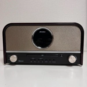 SANSUI SMS-800BT CD Stereo System CD player Remote control Bluetooth Wood Used - Picture 1 of 15