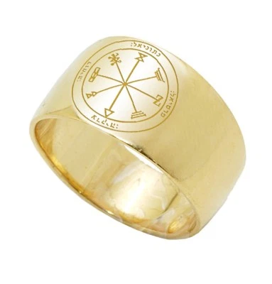 Ring Silver 925 Gold Plated Profusion Seal Kabbalah Ring King Solomon 6-13 sizes - Image 1 of 4