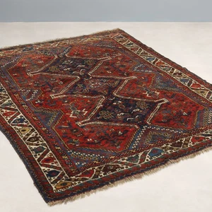 Antique Asian Carpet Wool Thin Knot 76 x 60 In Original - Picture 1 of 8