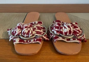 Anthropologie entweder/oder Fliege Ledersohle Sandalen Größe 7 neu ohne Etikett UVP 350 $ - Bild 1 von 5