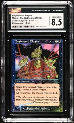 ENGINEERED PLAGUE Urza's Legacy Foil U CGC 8.5 MTG [Nostalgium] - Image 1 of 2