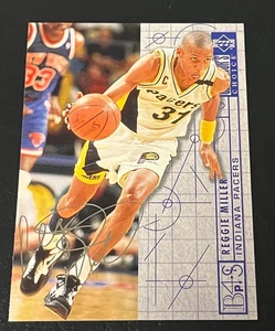 REGGIE MILLER 1994 MAZZO SUPERIORE ARGENTO FIRMA INSERTO CARD #382 PACERS HOF - Foto 1 di 1
