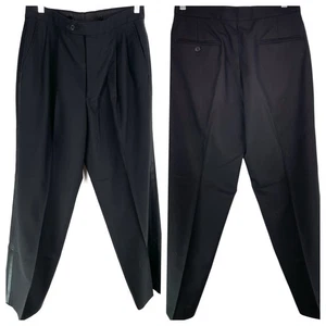 Pantalones de esmoquin Stafford para hombre de uso formal negros plisados con ribete de satén 100 % lana 30x30* - Imagen 1 de 17