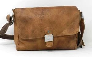 Jack Georges Buffed Calf Flap-Over Crossbody Bag Tan #6218 - Picture 1 of 4