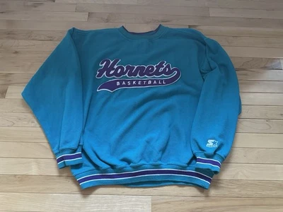 Vintage 90s Rare NBA Charlotte Hornets Starter Crewneck Sweatshirt Mens XL - Image 1 of 4