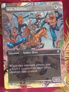 Borderless Extended Web-Warriors Marvel Spider-man Magic The Gathering MTG - Picture 1 of 1