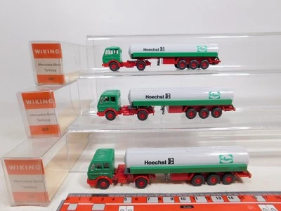 3x wiking H0 1:87 825 Modello Camion Cisterna Mercedes-Benz Massimo Mint + Box # - Immagine 1 di 4