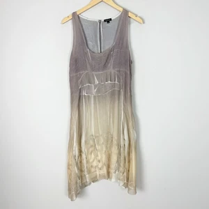 Komarov A-line Pleated Tank Dress Fairy Whimsical Sheer Size Medium Women's - Picture 1 of 5