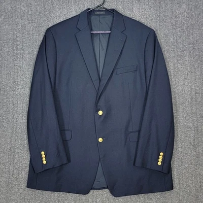 Lauren Ralph Lauren Blazer Mens 48L Navy Blue Wool Jacket Gold Button Sport Coat - Image 1 of 4
