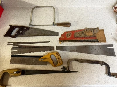 Vintage Saw Lot – Mixed Hand Saws, Blades & Craftsman Coping Saw – As-Is - Image 1 of 4