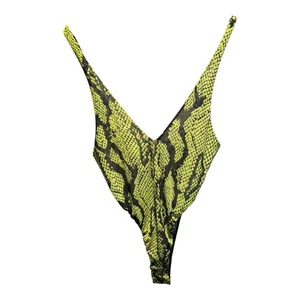 Fashion Nova High Cut Wild Thoughts Mesh Bodysuit Snakeskin Festival Sz M NWT - Picture 1 of 18