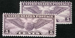 US Sc C12 C16 Violet 5¢ 1930 Original Gum Hinged Airmail Type Set - Picture 1 of 1