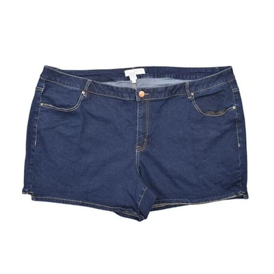 Pantalones Cortos Lane Bryant Azul Mezcla Algodón Novia Denim Mamá Talla 26 Plus Cremallera Foto 1 de 4