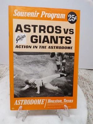 1968 Houston Astros vs SF Giants Baseball Program Juan Marichal Autograph - Image 1 of 4