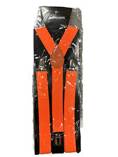 Orange Colors Mens Womens Clip-on Suspenders Elastic Y-Shape Adjustable Braces