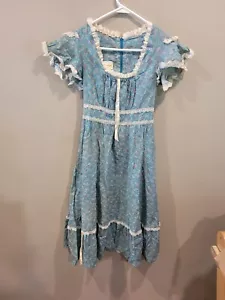 VTG 70's/80's Bee Darlin Prairie Midi Dress Sz 7 - Picture 1 of 5
