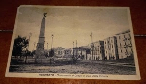 CARTOLINA AGRIGENTO MONUMENTO AI CADUTI E VIALE DELLA VITTORIA FP VG NEL 1934 - Imagen 1 de 2
