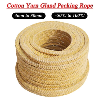 Butter Soaked Pure Cotton Yarn Cord Gland Packing Rope for Pump Seal 4mm to 30mm - Image 1 of 4