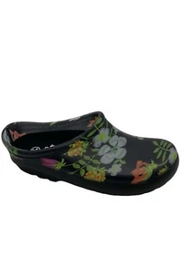Sloggers Slip-On Waterproof Printed Garden Clogs Black Meadow - Picture 1 of 3