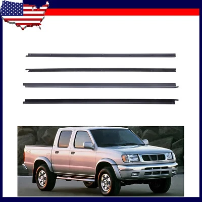 4Pcs Window Glass Seals Door Belt Weatherstrip Fits For Nissan D21 Pickup 86-97 Foto 1 de 4