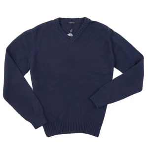 Cruciani Navy Blue Heavier Knit Cotton V-Neck Sweater S (Eu 48) NWT - Picture 1 of 4