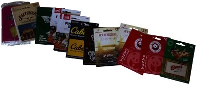 GIFT CARD LOT Of 42 Assorted w/ NO Value ZERO Balance Cabelas Wingstop Buca Etc. - Image 1 of 4