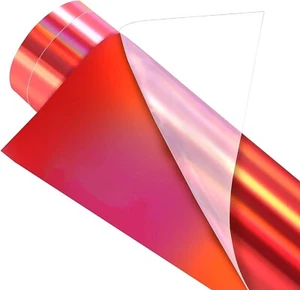 12" x 6ft Holographic Red HTV Heat Transfer Iron on Vinyl, 1 Roll Fits Fabric - Picture 1 of 6