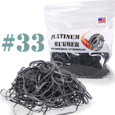 PLATINUM RUBBER 1LB Black UV #33 Rubber Bands USA Bulk Lot Large Angler Fishing Lure 3.5" 1/8