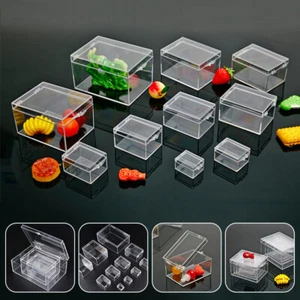 Mini Plastic Box Clear Transparent Rectangular Display Box Desktop Storage Box - Bild 1 von 30