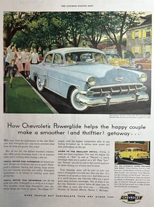 1954 Chevrolet Two Ten 4 Door Sedan automobile Powerglide Vintage Print Ad - Picture 1 of 1