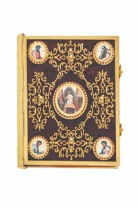 Diseño ortodoxo de iconos decorados con esmalte evangélico de terciopelo chapado en oro y plata - Imagen 1 de 1
