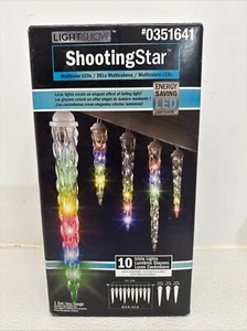 Gemmy Lightshow 10 Multi LED Falling Shooting Star Christmas Icicle Light Decor - Picture 1 of 2