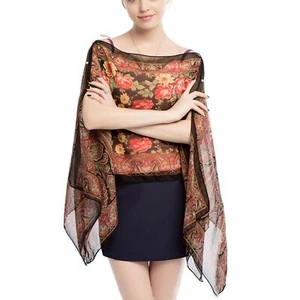 Sciarpa donna chiffon pashmina bottoni swing top leggera boho estiva copricostume - Foto 1 di 29