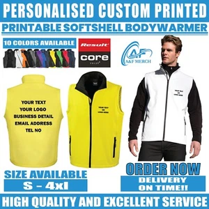 Personalised Printable Result Core Softshell Bodywarmer Repellent Gilet R232M - Picture 1 of 22