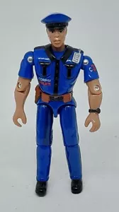Lanard 1999 The Corps Blue Cop Police Officer dark skin Action Figure Vintage - Foto 1 di 4