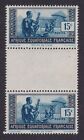 FRENCH EQUATORIAL AFRICA 1937-42 Chad Family 15c Gutter Pair SG 40 MNH/**