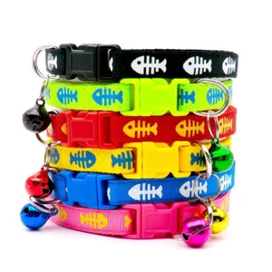 Adjustable Kitten Cat Collar With Bell - 19 - 32cm - Free Postage - Bild 1 von 12