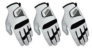 Pack of 3 SG Men All Weather Golf Gloves Cabretta Leather palm patch and thumb