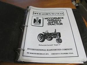 International Harvester McCormick Farmall Super C Tractor Operator's Manual Copy - Picture 1 of 5