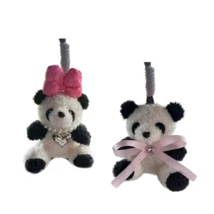 Elegante Pandas Bambola Portachiavi Borsa Charm Giocattolo Auto Chiave Ciondolo Interno Auto - Foto 1 di 9