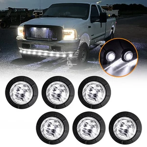 6PCS LED SIDE MARKER LIGHT INDICATOR LAMP WHITE TRUCK LORRY Trailer DRL 12V 24V - Picture 1 of 10