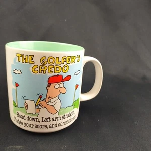 Jim Benton Golfers Credo Cartoon Coffee Tea Mug Cup Funny Vintage Cup Golf Comic - Picture 1 of 9