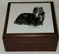 'Yorkshire Terrier Lying Down' Metal Hinged Tin Storage Box TT015536 