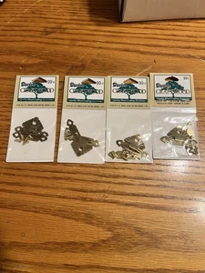 Brass Wood Box Hardware Closure Hinges Repair Craft - Lot of 4 Sets - Picture 1 of 5