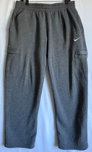 Nike Jogginghose Fleece Cargo Herren Größe Large grau gerades Bein Lounge Kordelzug - Bild 1 von 14